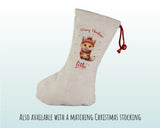 Personalised Christmas Sack - Santa Sack for Kids Presents Xmas Cute Winter Fox Design Stocking Christmas Eve Bag Box for Girls & Boys XS039