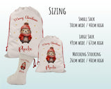 Personalised Christmas Sack - Santa Sack for Kids Presents Xmas Cute Hedgehog Design Stocking Christmas Eve Bag Box for Girls & Boys XS040
