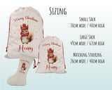 Personalised Christmas Sack - Santa Sack for Kids Presents Xmas Cute Squirrel Design Stocking Christmas Eve Bag Box for Girls & Boys XS041