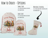 Personalised Christmas Sack - Santa Sack for Kids Presents Xmas Chickens and Lights Design Stocking Christmas Eve Bag for Girls & Boys XS052