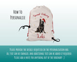 Personalised Belgian Sheepdog Large Christmas Sack - Red Drawstring Bag for Xmas Presents - Christmas Eve Bag Box Decoration for Dogs XS073