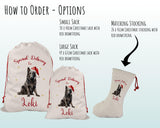 Personalised Belgian Sheepdog Large Christmas Sack - Red Drawstring Bag for Xmas Presents - Christmas Eve Bag Box Decoration for Dogs XS073