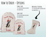 Personalised Boston Terrier Large Christmas Sack - Red Drawstring Bag for Xmas Presents - Christmas Eve Bag Box Decoration for Dogs XS077