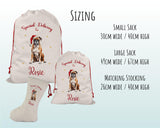 Personalised Boxer Dog Large Christmas Sack - Red Drawstring Bag for Xmas Presents - Christmas Eve Bag Box Decoration for Dogs XS078