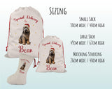 Personalised Briard Dog Large Christmas Sack - Red Drawstring Bag for Xmas Presents - Christmas Eve Bag Box Decoration for Dogs XS079