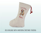 Personalised English Bulldog Large Christmas Sack - Red Drawstring Bag for Xmas Presents - Christmas Eve Bag Box Decoration for Dogs XS081