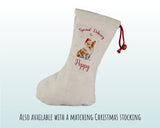Personalised Cardigan Welsh Corgi Large Christmas Sack -Red Drawstring Bag for Xmas Presents Christmas Eve Bag Box Decoration for Dogs XS082