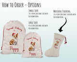 Personalised Cardigan Welsh Corgi Large Christmas Sack -Red Drawstring Bag for Xmas Presents Christmas Eve Bag Box Decoration for Dogs XS082