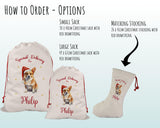 Personalised Corgi Dog Large Christmas Sack - Red Drawstring Bag for Xmas Presents - Christmas Eve Bag Box Decoration for Dogs XS089