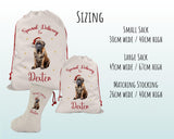 Personalised English Mastiff Large Christmas Sack - Red Drawstring Bag for Xmas Presents - Christmas Eve Bag Box Decoration for Dogs XS101