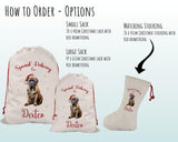 Personalised English Mastiff Large Christmas Sack - Red Drawstring Bag for Xmas Presents - Christmas Eve Bag Box Decoration for Dogs XS101