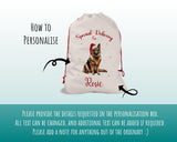 Personalised German Shepherd Large Christmas Sack - Red Drawstring Bag for Xmas Presents - Christmas Eve Bag Box Decoration for Dogs XS106