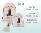 Personalised Gordon Setter Large Christmas Sack - Red Drawstring Bag for Xmas Presents - Christmas Eve Bag Box Decoration for Dogs XS110