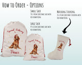 Personalised Irish Setter Large Christmas Sack - Red Drawstring Bag for Xmas Presents - Christmas Eve Bag Box Decoration for Dogs XS115