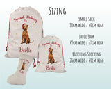 Personalised Irish Terrier Dog Large Christmas Sack - Red Drawstring Bag for Xmas Presents - Christmas Eve Bag Box Decoration for Dogs XS114