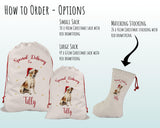 Personalised Jack Russell Dog Large Christmas Sack - Red Drawstring Bag for Xmas Presents - Christmas Eve Bag Box Decoration for Dogs XS117