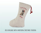 Personalised Keeshond Dog Large Christmas Sack - Red Drawstring Bag for Xmas Presents - Christmas Eve Bag Box Decoration for Dogs XS119
