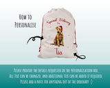 Personalised Lakeland Terrier Large Christmas Sack - Red Drawstring Bag for Xmas Presents - Christmas Eve Bag Box Decoration for Dogs XS126