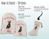 Personalised Manchester Terrier Large Christmas Sack - Red Drawstring Bag for Xmas Presents Christmas Eve Bag Box Decoration for Dogs XS130