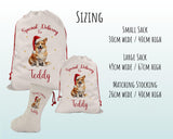Personalised Pembroke Welsh Corgi Large Christmas Sack - Drawstring Bag for Xmas Presents Christmas Eve Bag Box Decoration for Dogs XS136