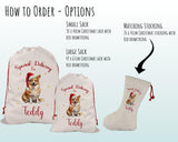 Personalised Pembroke Welsh Corgi Large Christmas Sack - Drawstring Bag for Xmas Presents Christmas Eve Bag Box Decoration for Dogs XS136
