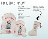 Personalised Samoyed Dog Large Christmas Sack - Red Drawstring Bag for Xmas Presents - Christmas Eve Bag Box Decoration for Dogs XS143