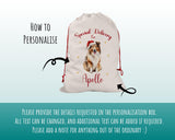 Personalised Shetland Sheepdog Sheltie Large Christmas Sack Drawstring Bag for Xmas Presents Christmas Eve Bag Box Decoration for Dogs XS146
