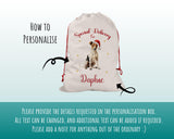 Personalised Smooth Coat Terrier Large Christmas Sack - Red Drawstring Bag for Xmas Presents Christmas Eve Bag Box Decoration for Dogs XS150