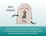 Personalised Weimaraner Dog Large Christmas Sack - Red Drawstring Bag for Xmas Presents - Christmas Eve Bag Box Decoration for Dogs XS153