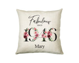 80th Birthday Gift for Women - Personalised 1946 Birthday Cushion Age 80 Gift for Her - Ladies Floral Age Design Mum Nan Gran Eighty BNC80C