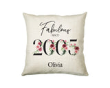 21st Birthday Gift for Women - Personalised 2005 Birthday Cushion Age 21 Gift for Her Lady Floral Design Daughter Sister Twenty One BNC21C