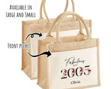 21st Birthday Gift For Women Personalised Jute Bag - Gift For Her Floral Tote Bag - Twenty One 21 Fabulous Since 2004 Shopping Bag BNC21T