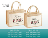 100th Birthday Gift For Women Personalised Jute Bag - Gift For Her Floral Tote Bag Gifts - Hundred Fabulous Since 1925 Shopping Bag BNC100T