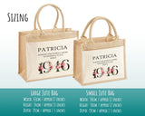 80th Birthday Gift For Women Personalised Jute Bag - Gift For Her Floral Tote Bag Gifts - Eighty 80 Wonderful Since 1945 Shopping Bag BND80T