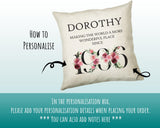 90th Birthday Gift for Women - Personalised 1935 Birthday Cushion Age 90 Gift for Her - Ladies Floral Age Design Mum Nan Gran Ninety BND90C