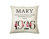 100th Birthday Gift for Women - Personalised 1925 Birthday Cushion Age 100 Gift for Her - Ladies Floral Design Mum Nan Gran Hundred BND100C