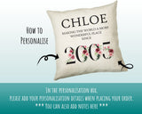 21st Birthday Gift for Women - Personalised 2004 Birthday Cushion Age 21 Gift for Her Lady Floral Design Daughter Sister Twenty One BND21C