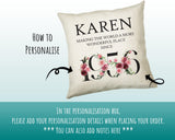 70th Birthday Gift for Women - Personalised 1955 Birthday Cushion Age 70 Gift for Her - Ladies Floral Design Mum Nan Gran Seventy BND70C