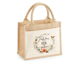 90th Birthday Gift For Women Personalised Jute Bag - Gift For Her Floral Tote Bag Gifts - Ninety 90 Fabulous Since 1935 Shopping Bag BNL90T