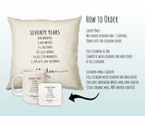 70th Birthday Gift for Men - Personalised Birthday Cushion Age 70 Gift for Him Mens Years Months Weeks Design Dad Grandad Seventy BNE70C