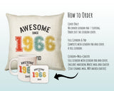 60th Birthday Gift for Men - Personalised Birthday Cushion Age 60 Gift for Him Custom Retro Vintage Number Design Dad Grandad Sixty BNG60C