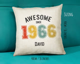 60th Birthday Gift for Men - Personalised Birthday Cushion Age 60 Gift for Him Custom Retro Vintage Number Design Dad Grandad Sixty BNG60C