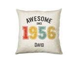 70th Birthday Gift for Men - Personalised Birthday Cushion Age 70 Gift for Him Custom Retro Vintage Number Design Dad Grandad Seventy BNG90C