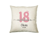 18th Birthday Gift for Women 18 and Fabulous Est 2007 Personalised Birthday Cushion Gift for Her Ladies Pink Design Daughter Eighteen BNH18C