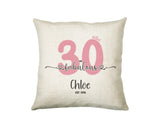 30th Birthday Gift for Her 30 and Fabulous Est 1995 Personalised Birthday Cushion Gift for Women Ladies Pink Design Mum Aunty Thirty BNH30C