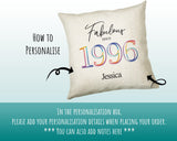 30th Birthday Gift for Her Personalised 1995 Birthday Cushion Age 30 Gift for Women - Ladies Floral Design Mum Daughter Sister Thirty BNN30C