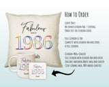 40th Birthday Gift for Women - Personalised 1985 Birthday Cushion Age 40 Gift for Her Ladies Floral Design Mum Daughter Sister Forty BNN40C
