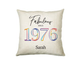 50th Birthday Gift for Women - Personalised 1975 Birthday Cushion Age 50 Gift for Her - Ladies Floral Design Mum Nan Sister Fifty BNN50C