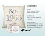 60th Birthday Gift for Women - Personalised 1965 Birthday Cushion Age 60 Gift for Her - Ladies Floral Age Design Mum Nan Gran Sixty BNN60C