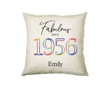 70th Birthday Gift for Women - Personalised 1955 Birthday Cushion Age 70 Gift for Her - Ladies Floral Design Mum Nan Gran Seventy BNN70C